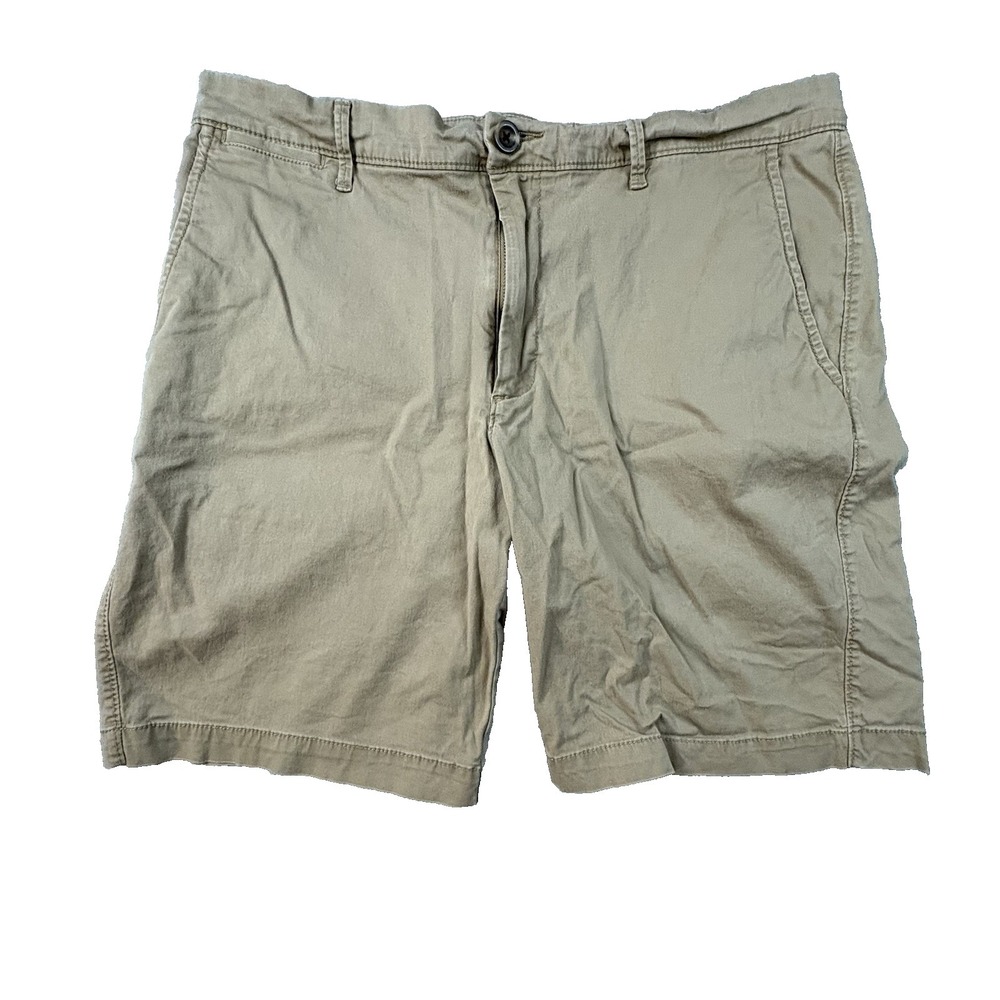 Goodfellow Co Men's‎ 35 Tan Khaki Chino Shorts Flat Front Casual SEE DESCRIPTION